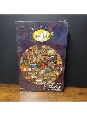 Sealed Serendipity "Western Roundup" 500pc Western Themed 19.5" Round Puzzle